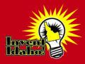 Words "Invent Idaho" on red background with lightbulb icon and state of Idaho shape.